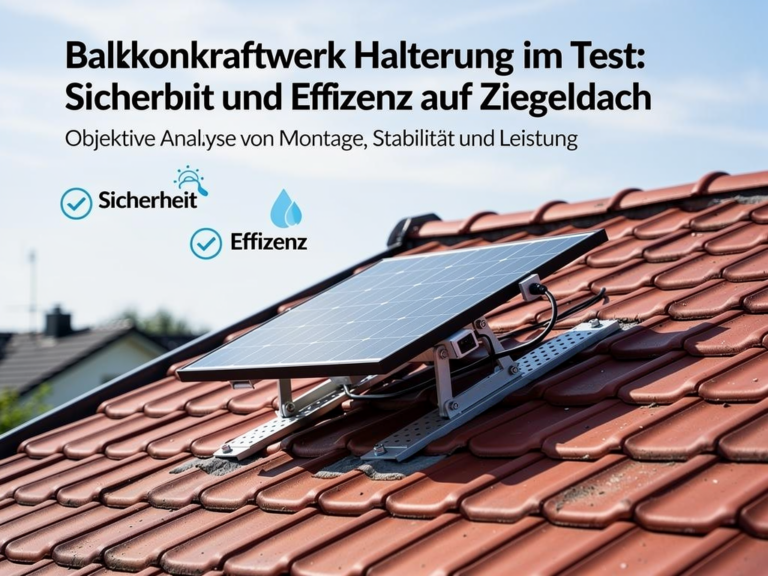Test der AEG Balkonkraftwerk Halterung für Ziegeldächer hinsichtlich Sicherheit und Effizienz