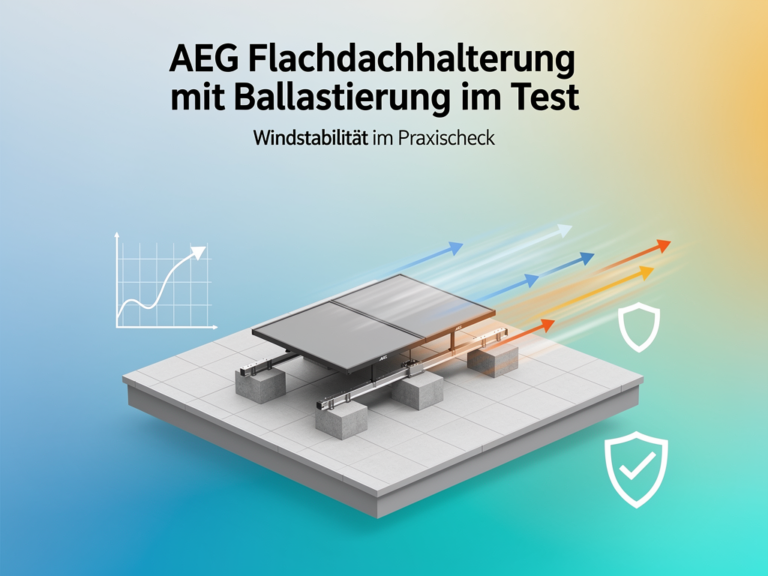 AEG Flachdachhalterung Ballastierung Test zur Windstabilität und Montagefreundlichkeit