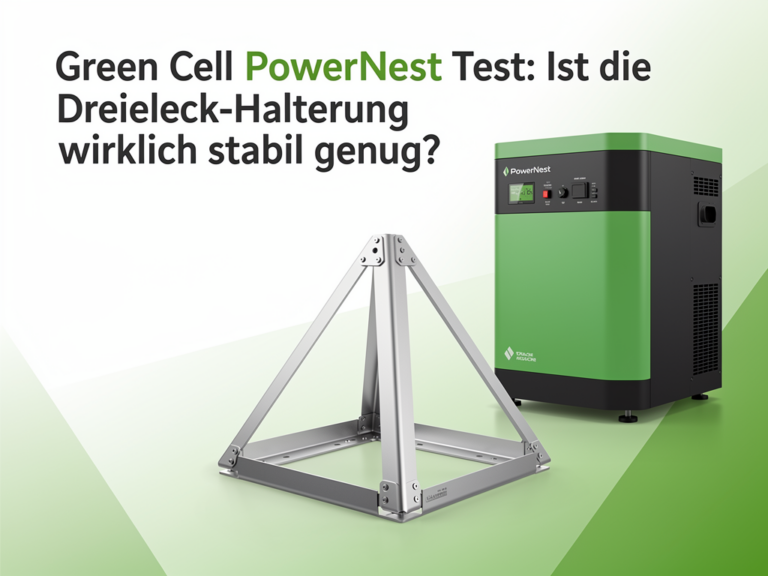 Green Cell PowerNest Test der stabilen Dreieck-Halterung für Solarpanels auf Flachdächern