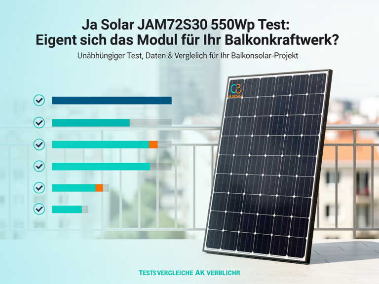Ja Solar JAM72S30 550Wp Test: Eignet sich das Modul für Ihr Balkonkraftwerk? Ja Solar JAM72S30 550Wp Test für Balkonkraftwerke und deren Effizienz