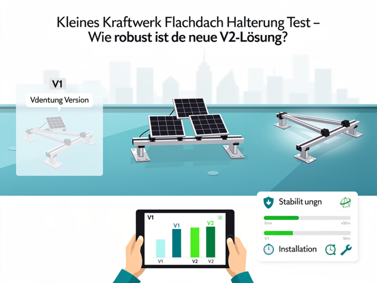 Kleines Kraftwerk Flachdach Halterung V2 Test zeigt robuste und stabile Montagelösung