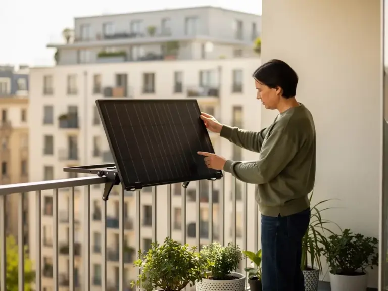 Anker Solix RS40P Solarmodul auf Balkon montiert für effiziente Stromerzeugung