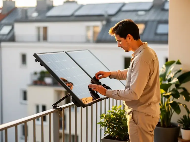 Balkonkraftwerk 1340 Watt auf Balkon montierte Solarmodule für maximalen Ertrag