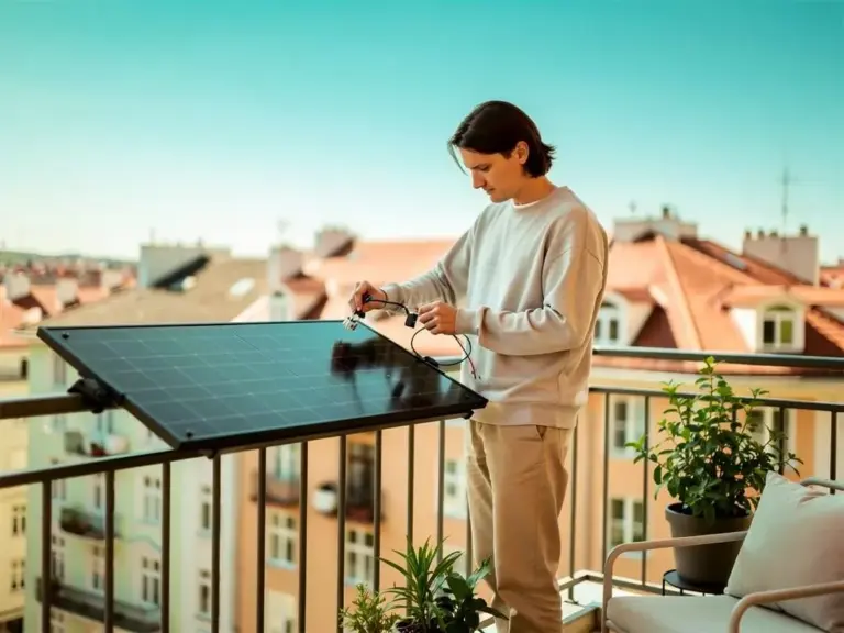 Balkonkraftwerk Kosten 2024 mit Solarmodulen Wechselrichter und Montage auf Balkon