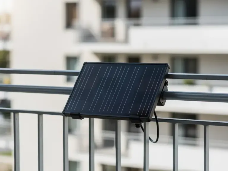 Mini-Photovoltaikanlage auf Balkon mit Versicherungsschutz für sicheren Betrieb