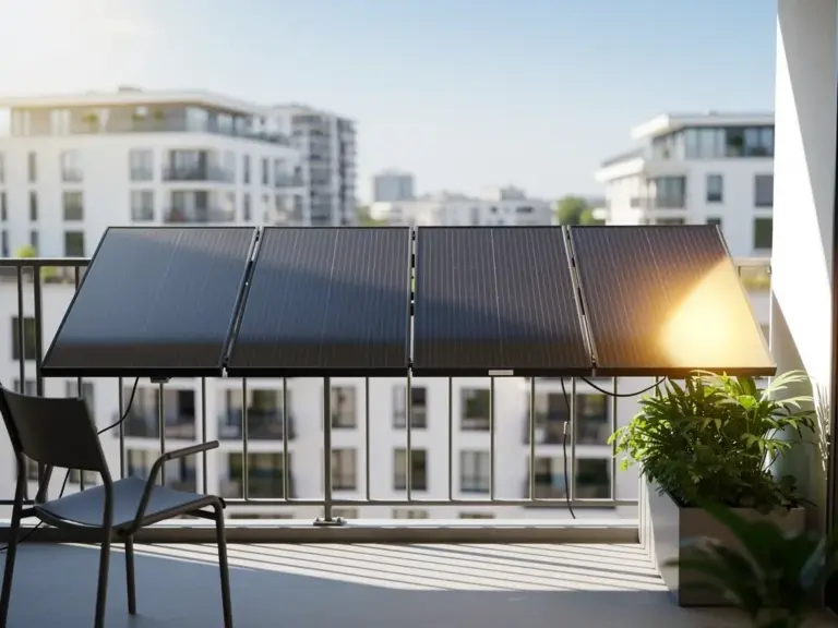 Eckert New Energy Balkonsolarmodule auf Balkon für nachhaltige Stromerzeugung