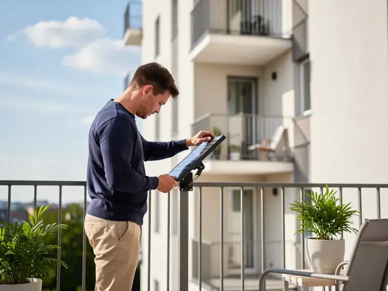 Balkonkraftwerk auf Balkon mit Solarmodulen und Vermieterzustimmung im Mietrecht