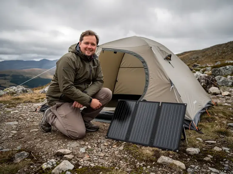 Jackery SolarSaga 200W faltbares Solarpanel im Outdoor-Einsatz mit robustem Design