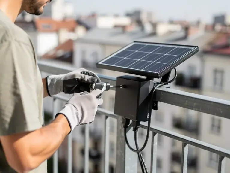 Mikrowechselrichter für Balkonkraftwerk mit Solarmodulen und smartem Monitoring