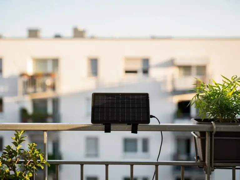 Mini Solaranlage: So funktioniert die effiziente Stromversorgung im Alltag Mini Solaranlage auf Balkon mit Solarmodul und Wechselrichter für Stromversorgung