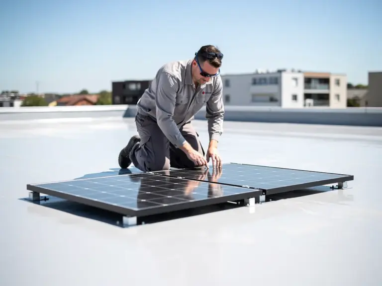 Priwatt priFlat Duo bifaziale Solarmodule auf Flachdach im Effizienztest