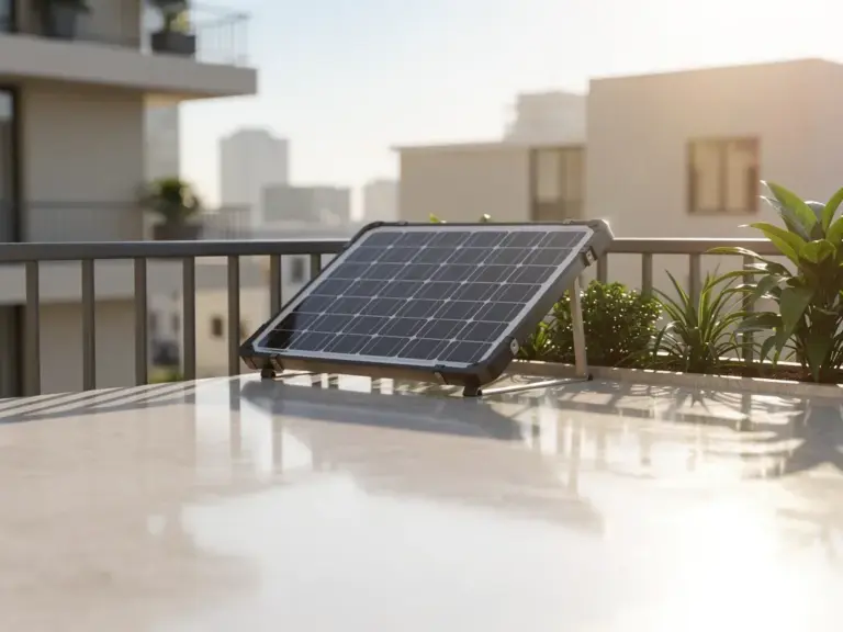 Sunnyplaces Duo 800W bifaziales Balkonkraftwerk mit Solarmodulen auf Balkon montiert