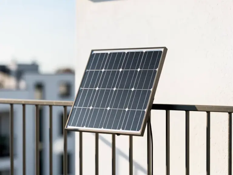 Yuma Flat 2.0 800W bifaziales Solarmodul auf Balkon montiert im Praxiseinsatz